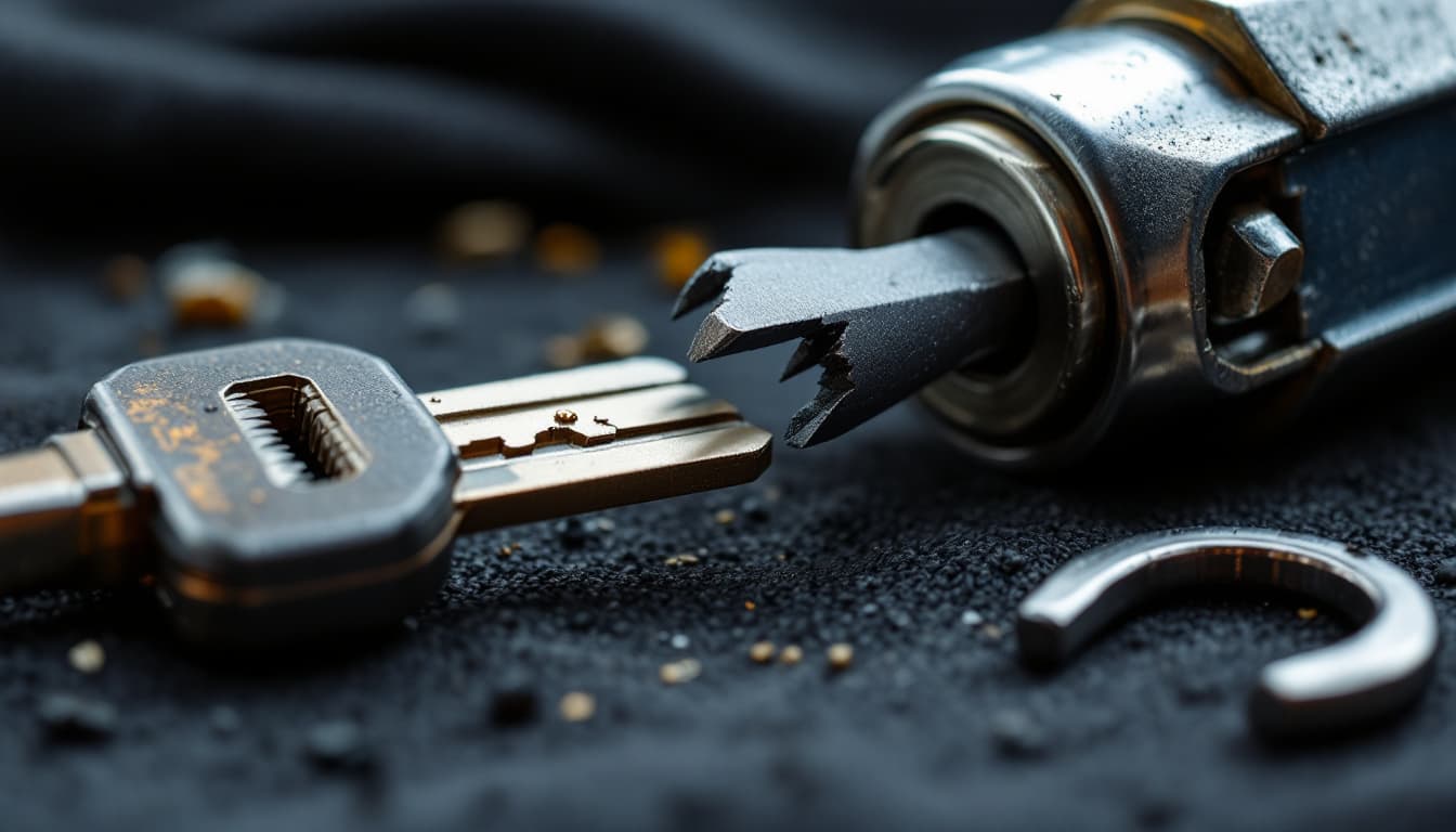 locksmith extracting a snapped car key from an ignition cylinder in Southlake TX