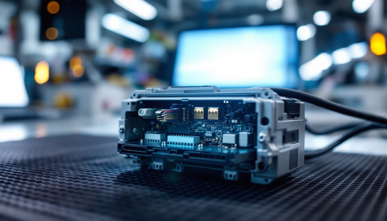 engine control module removed from a Mazda on a workbench beside programming equipment in Southlake TX
