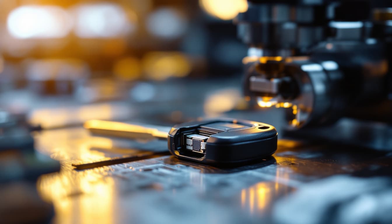 transponder car keys of several types arranged beside a price estimate sheet in Southlake TX